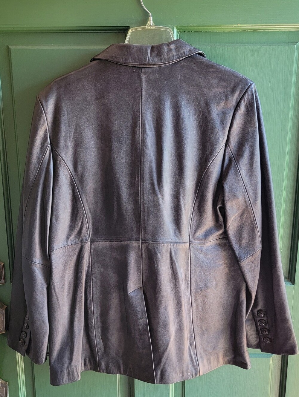 Vintage Pamela McCoy Genuine Leather Blazer Sz L - Picture 4 of 5